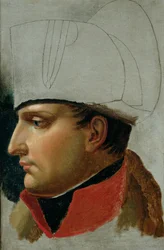 Nedokončený portrét Napoleona I. (1769-1821), dříve připisovaný Jacquesi Louisovi Davidovi (1748-1825), 1808